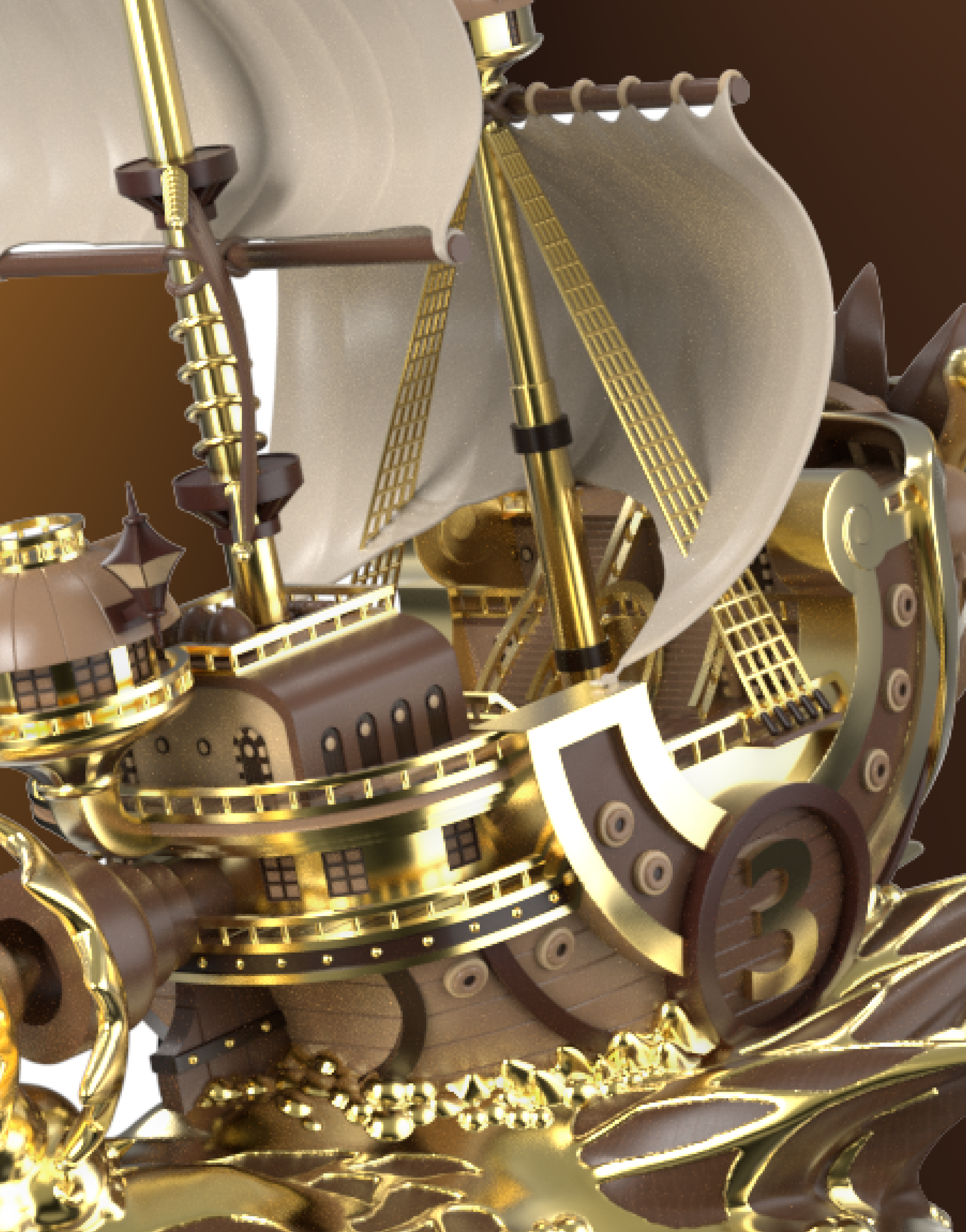 Premiumworked One Piece Golden Thousand Sunny